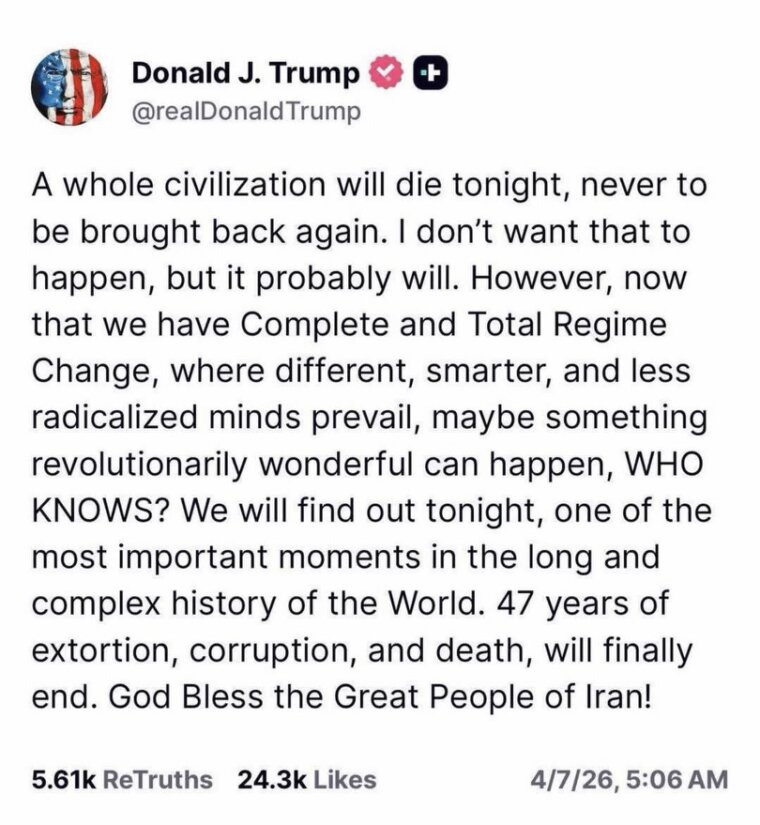 The felon threatening to kill the poeple of Iran