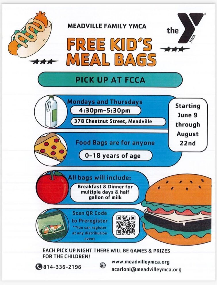 Meadville YMCA Free Kid's Food Bags