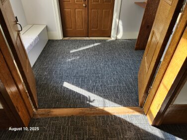 The new carpet is nearly finished.