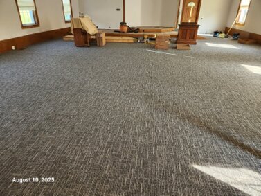 The new carpet is nearly finished.