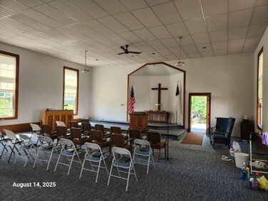 We ready for our first service in the sanctuary since the renovation started.