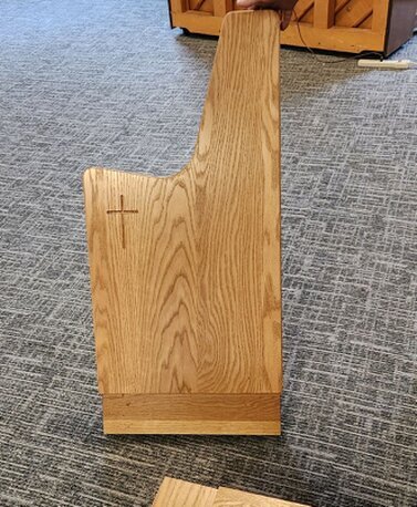 This is what the pew end look like.