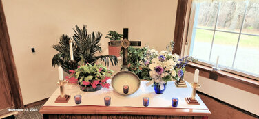 Photo from our Rededication Service<br /><br />This was the table in the front corner.