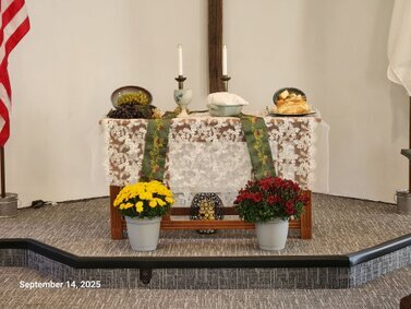This was our Communion Service Table on September 14, 2025